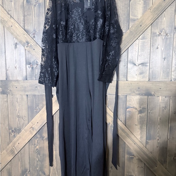 Black Lace Jumpsuit with pocket women’s 5XL - Picture 3 of 7